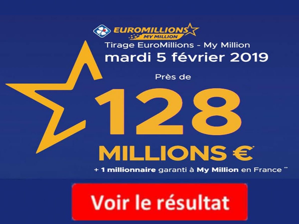 Fdj Resultat Euromillions My Million Tirage Du Mardi 5 Fevrier 2019