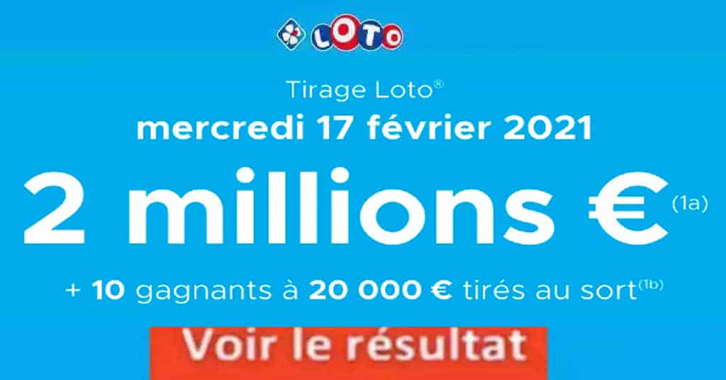 Resultat Loto 17 Fevrier 2021 Tirage Fdj Joker Et Codes Loto Gagnants En Ligne